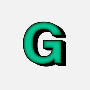 3D Green Letter G with Black Border