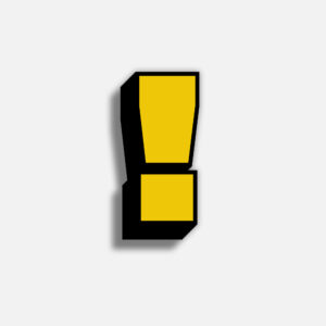 3D Yellow Exclamation Symbol With Black Border