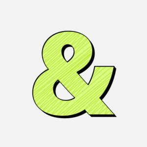 Ampersand Symbol With Green Line Design