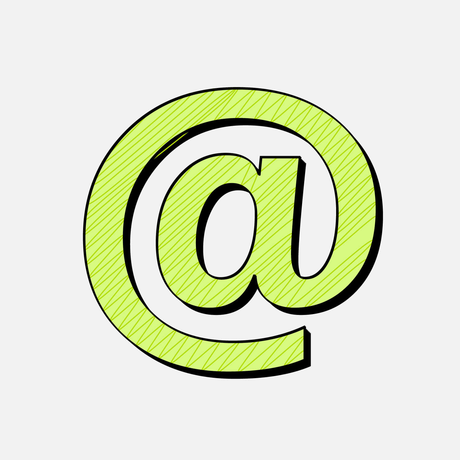 At Symbol With Green Line Design