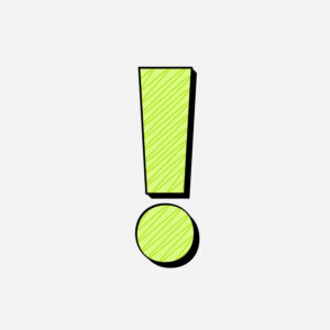 Exclamation Symbol With Green Line Design