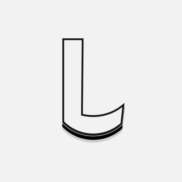 White Letter L With Black Border