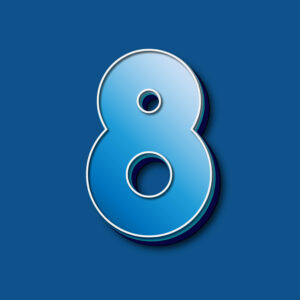 3D Blue Number Eight Design