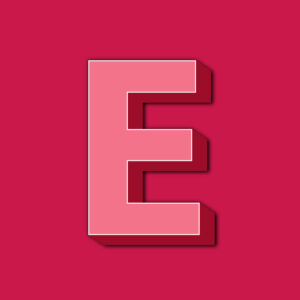 3D Red Letter E Design