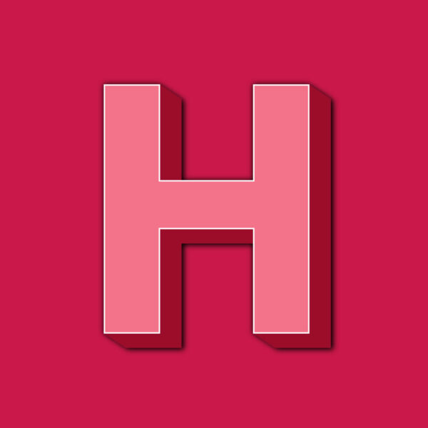 3D Red Letter H Design