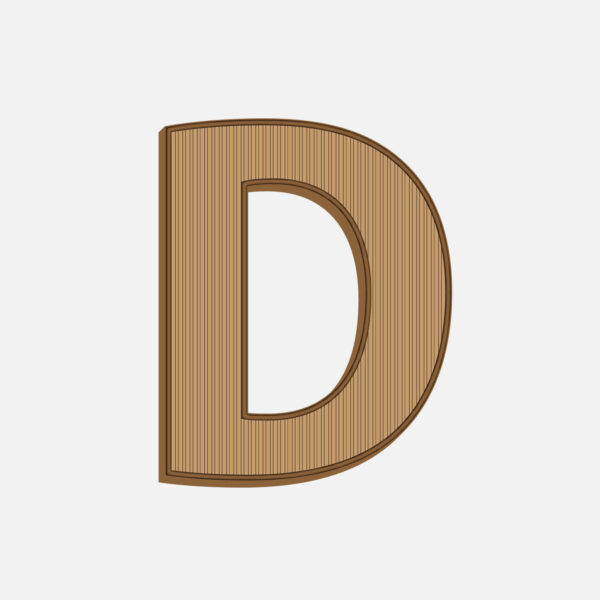 Letter D Wooden Texture Design