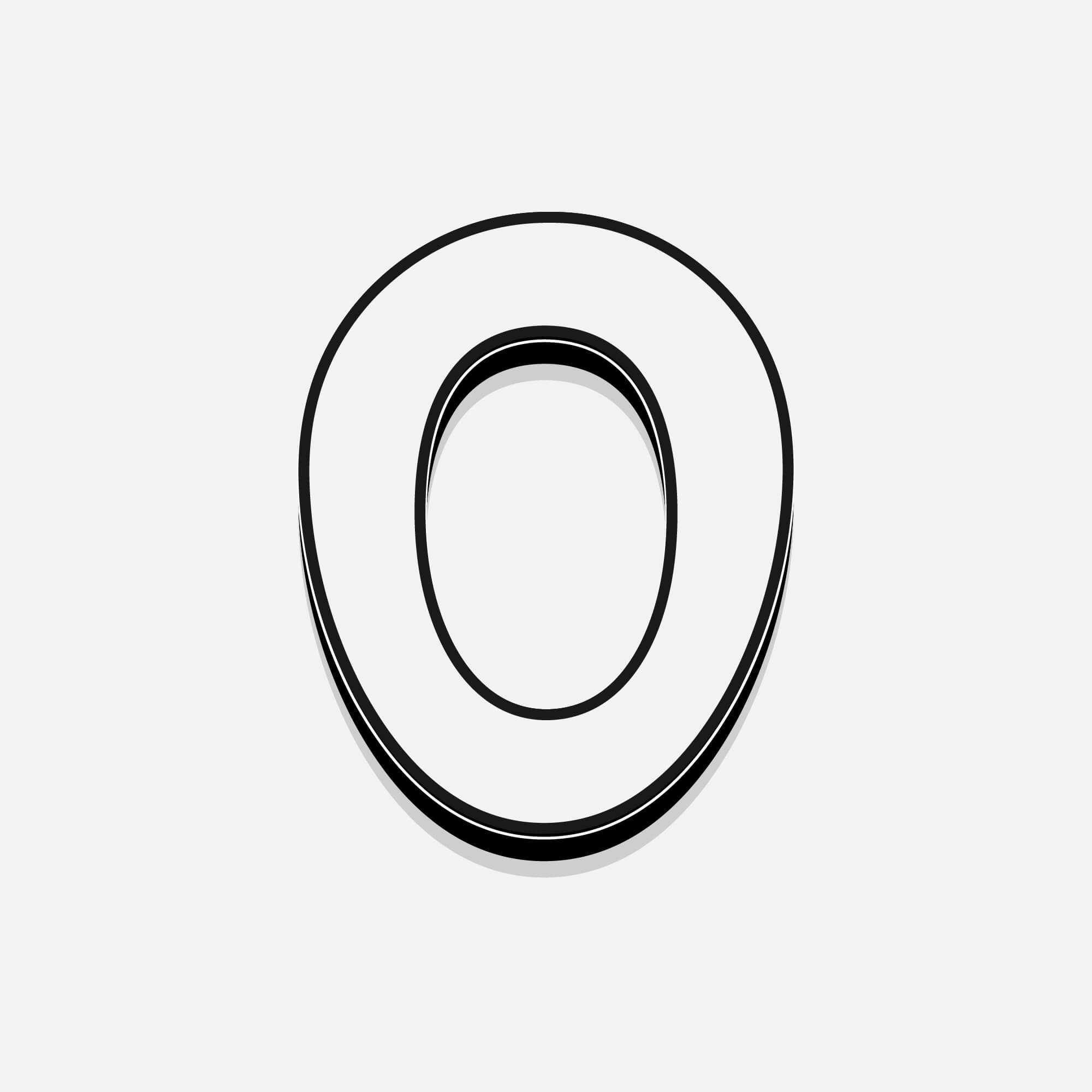 White Letter O With Black Border