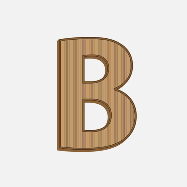 Letter B Wooden Texture Design