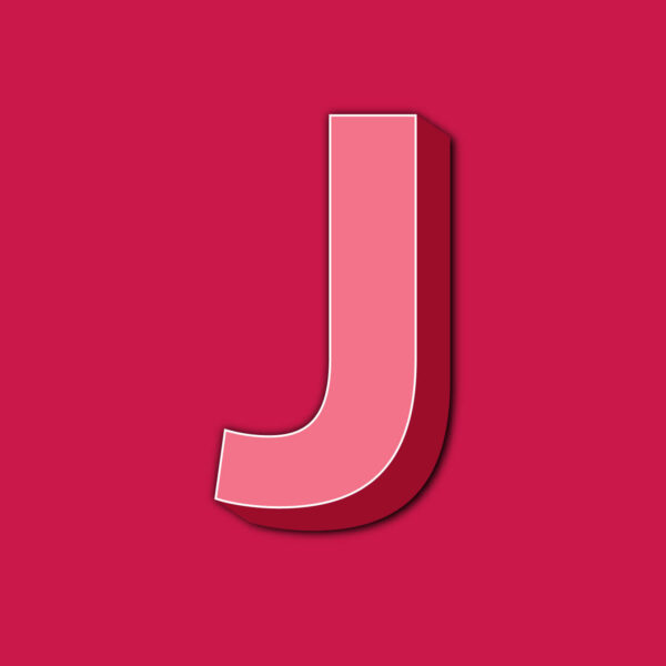 3D Red Letter J Design