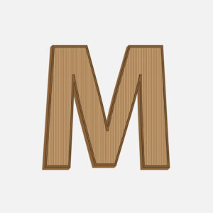 Letter M Wooden Texture Design
