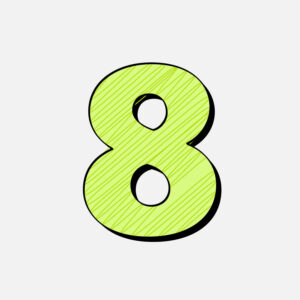 Number Eight With Green Line Design