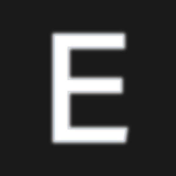 Letter E White Neon Design