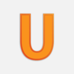 Orange Letter U Design