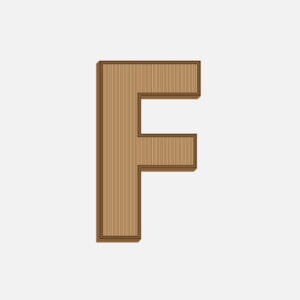 Letter F Wooden Texture Design