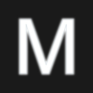 Letter M White Neon Design