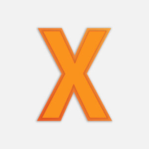 Orange Letter X Design